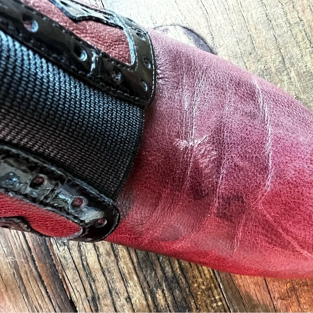 Staccato maroon & black heels